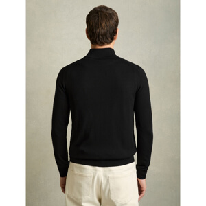 REISS HAMPSHIRE Merino Wool Funnel Neck Cardigan